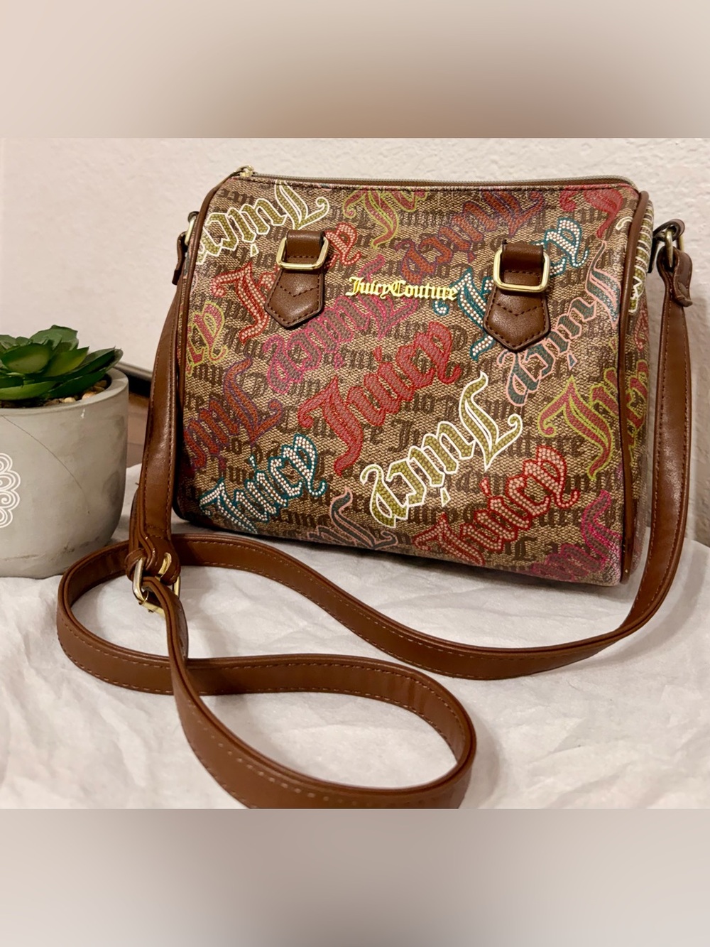Juicy Couture Y2K Graffiti Logo Crossbody Shoulder Bag